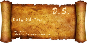 Dely Sára névjegykártya