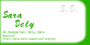 sara dely business card