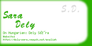 sara dely business card
